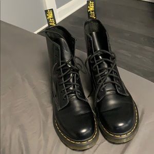 Dr martens 8 eye smooth boots with wonder balsam